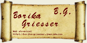 Borika Griesser vizit kartica